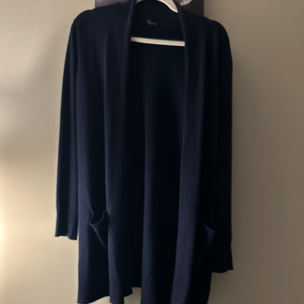 Verve Ami Navy Open-Front Cardigan with Pockets